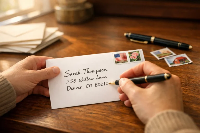 Person writing mail-in entry for free sweepstakes casino coins