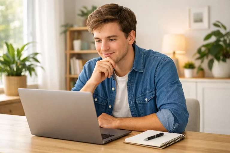 Beginner learning about sweepstakes casinos on computer